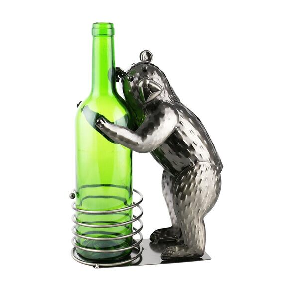 WINE BODIES Metal Bear Holding  Wine Bottle Holder New With Tag - Picture 2 of 5
